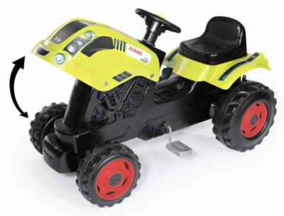 Smoby Baby traktor dětský šlapací CLAAS zelený s vlečkou a klaksonem plast