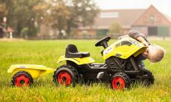 Smoby Baby traktor dětský šlapací CLAAS zelený s vlečkou a klaksonem plast
