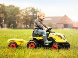 Smoby Baby traktor dětský šlapací CLAAS zelený s vlečkou a klaksonem plast