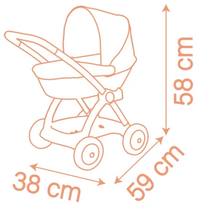 Smoby Kočárek Baby Nurse hluboký pro panenku miminko kov