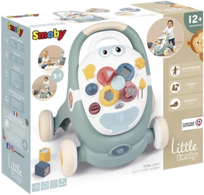 Smoby Little baby chodítko / hrací deska / kočárek s aktivitami 3v1