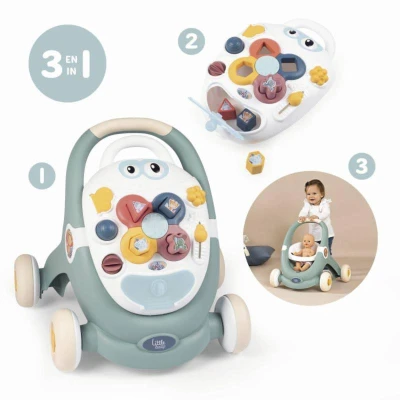 Smoby Little baby chodítko / hrací deska / kočárek s aktivitami 3v1