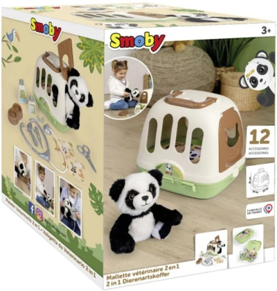 Smoby Malý veterinář dětské lékařské potřeby s přepravním boxem a pandou
