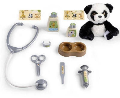 Smoby Malý veterinář dětské lékařské potřeby s přepravním boxem a pandou