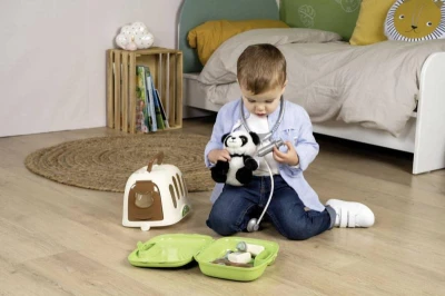 Smoby Malý veterinář dětské lékařské potřeby s přepravním boxem a pandou