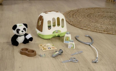 Smoby Malý veterinář dětské lékařské potřeby s přepravním boxem a pandou