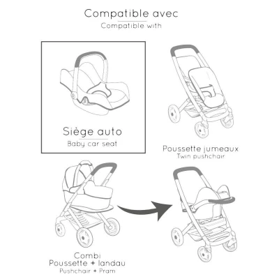 Smoby Maxi-Cosi 3v1 Nosítko židlička houpačka pro panenku miminko