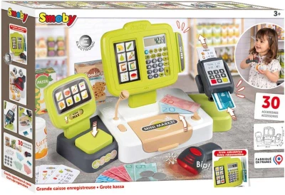 Smoby Pokladňa elektronická s váhou zelenošedá na batérie Svetlo Zvuk