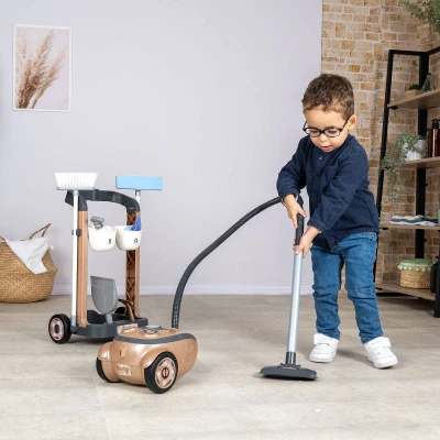 Smoby Rowenta uklízecí vozík set s vysavačem a doplňky na baterie Zvuk