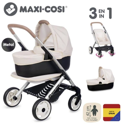 Smoby Maxi-Cosi kočárek kombinovaný pro panenku miminko béžový