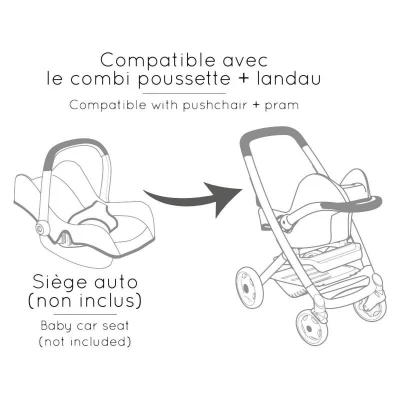 SMOBY Smoby Kombinovaný kočárek Maxi Cosi pro panenky béžový