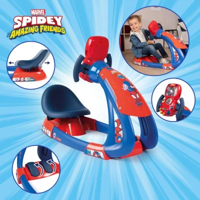 Smoby Trenažér V8 Driver Spidey simulátor riadenia na batérie Svetlo Zvuk