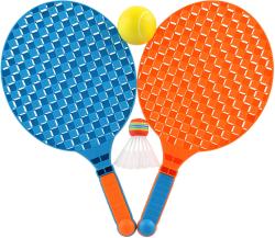 Soft líný tenis / badminton set 2 barevné pálky s míčkem a košíčkem 2v1