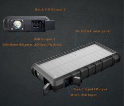 Viking Solární powerbanka W24W 24000mAh