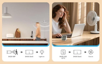Sonoff Basic R5 Gen5 bílý Wi-Fi Matter 10A vypínač, balení po 4 kusech