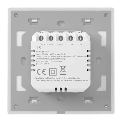 Sonoff Chytrý dotykový nástěnný vypínač WiFi TX T5 3C (3kanálový)