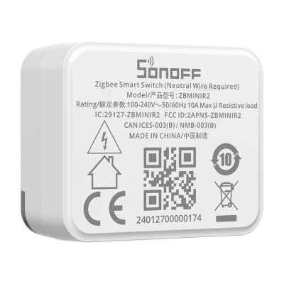 Sonoff ZBMINIR2 bílý chytrý ZigBee minipřepínač