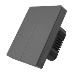 Sonoff Chytrý WiFi nástěnný spínač M5-2C-80 (2kanálový, pro rám, grafitový)