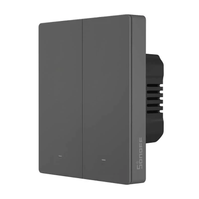 Sonoff Chytrý WiFi nástěnný spínač M5-2C-80 (2kanálový, pro rám, grafitový)