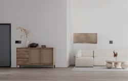 Sonoff Chytrý WiFi nástěnný spínač M5-2C-80 (2kanálový, pro rám, grafitový)