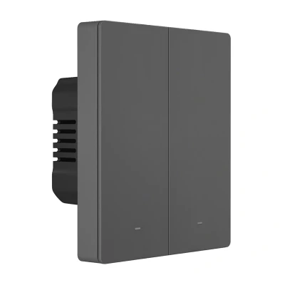 Sonoff Chytrý WiFi nástěnný spínač M5-2C-80 (2kanálový, pro rám, grafitový)