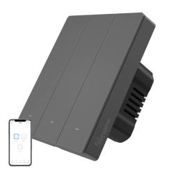 Sonoff Chytrý WiFi nástěnný spínač M5-3C-80 (3kanálový, pro rám, grafitový) Sonoff Chytrý WiFi nástěnný spínač M5-3C-80 (3kanálový, pro rám, grafitový)
