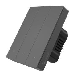 Sonoff Chytrý WiFi nástěnný spínač M5-3C-80 (3kanálový, pro rám, grafitový)