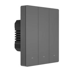 Sonoff Chytrý WiFi nástěnný spínač M5-3C-80 (3kanálový, pro rám, grafitový)