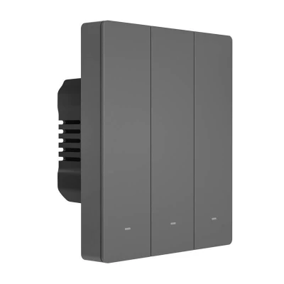 Sonoff Chytrý WiFi nástěnný spínač M5-3C-80 (3kanálový, pro rám, grafitový)