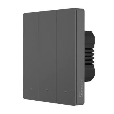 Sonoff Chytrý WiFi nástěnný spínač M5-3C-80 (3kanálový, pro rám, grafitový)