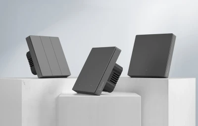 Sonoff Chytrý WiFi nástěnný spínač M5-3C-80 (3kanálový, pro rám, grafitový)