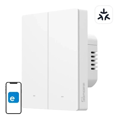 Sonoff M5-2C-80W Inteligentní nástěnný vypínač Matter (2-kanálový, pro rámeček)