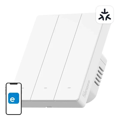 Sonoff M5-3C-80W Inteligentní nástěnný vypínač Matter (3kanálový, pro rámeček)