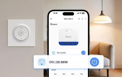 Sonoff MINI-DIM-E Orb-DIM bílý inteligentní WiFi nástěnný vypínač/stmívač