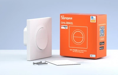Sonoff MINI-ZB2GSL-E bílý ZigBee bez nulového vodiče dvoukanálový nástěnný vypínač