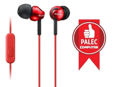 Sony MDR-EX110AP Sluchátka do uší s mikrofonem, rozsah 5 až 24000 Hz - Red