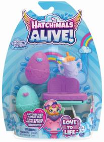 Spin Master Hatchimals set 2 zvířátka s jídelní židličkou a doplňky ve vajíčku