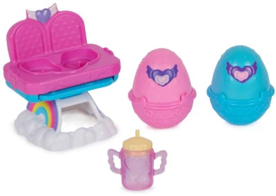 Spin Master Hatchimals set 2 zvířátka s jídelní židličkou a doplňky ve vajíčku