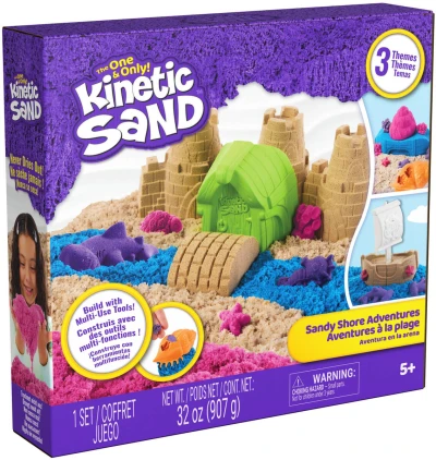 Spin Master Kinetic sand písčitá pláž kreativní set tekutý písek s nástroji