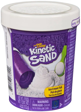 Spin Master Kinetic Sand tekutý písek zmrzlina s lopatkou v kelímku 3 barvy