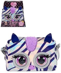 Spin Master Purse Pets interaktivní metalická kabelka Zebra mrká na baterie Zvuk