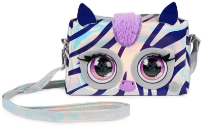 Spin Master Purse Pets interaktivní metalická kabelka Zebra mrká na baterie Zvuk