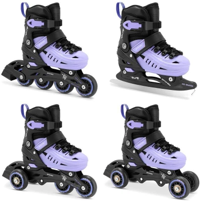 Spokey 4ONE 4v1 fialové dětské brusle