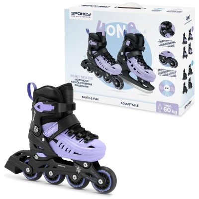 Spokey 4ONE 4v1 fialové dětské brusle