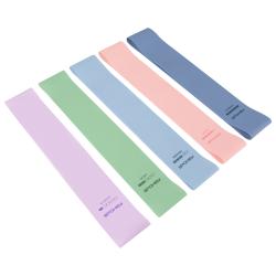 Spokey ARTIO SET Sada 5 posilovacích gum + obal, pastelové barvy