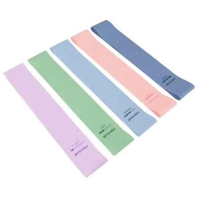Spokey ARTIO SET Sada 5 posilovacích gum + obal, pastelové barvy