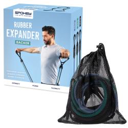 Spokey BACKER SET Nastavitelný gumový expandér, 6,5 - 33,5 kg