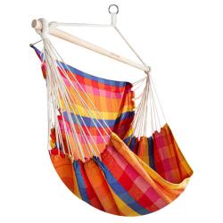 Spokey BENCH DELUXE KÁRO barevné Houpací síť - sedátko pro dva, do 160 kg (VÝPRODEJ)