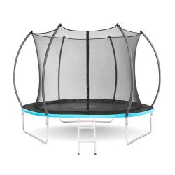 Spokey BOUNCE Trampolína 305 cm s ochrannou sítí a schůdky, černo-modrá