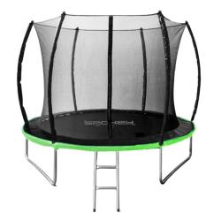 Spokey BOUNCE Trampolína 305 cm s ochrannou sítí a schůdky, černo-zelená